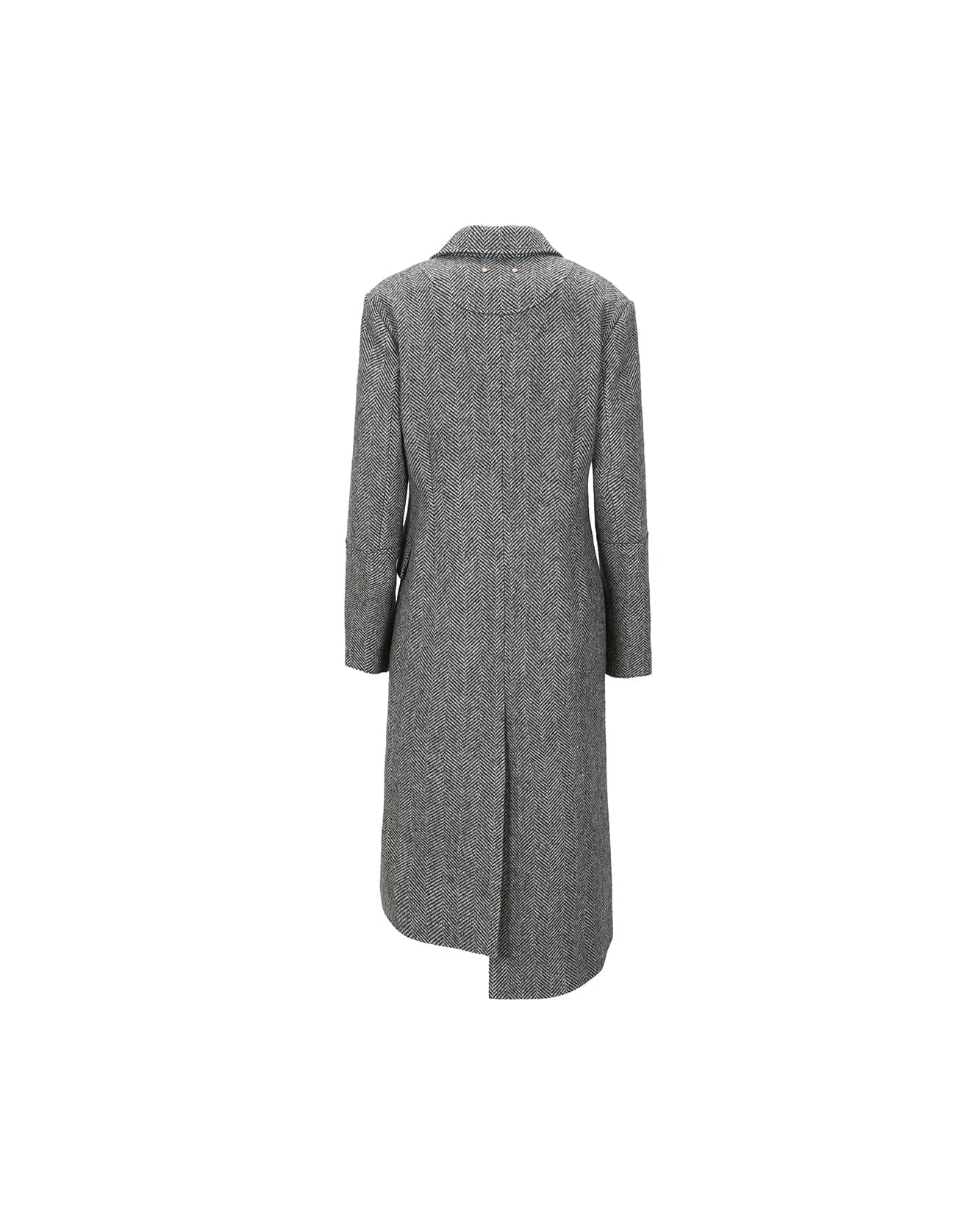 Andersson Bell (WOMEN) ENYA HERRINGBONE ASYMMETRIC COAT awa541w(GREY)
