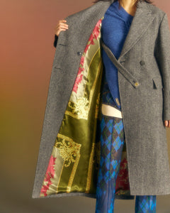 Andersson Bell (WOMEN) ENYA HERRINGBONE ASYMMETRIC COAT awa541w(GREY)