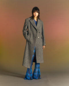 Andersson Bell (WOMEN) ENYA HERRINGBONE ASYMMETRIC COAT awa541w(GREY)