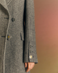Andersson Bell (WOMEN) ENYA HERRINGBONE ASYMMETRIC COAT awa541w(GREY)