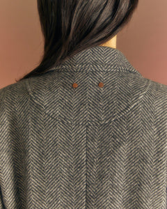 Andersson Bell (WOMEN) ENYA HERRINGBONE ASYMMETRIC COAT awa541w(GREY)