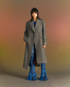 Andersson Bell (WOMEN) ENYA HERRINGBONE ASYMMETRIC COAT awa541w(GREY)