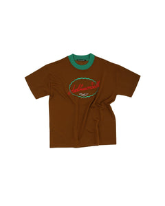 Andersson Bell (WOMEN) (ESSENTIAL) UNISEX LOGO EMBROIDERY PONTE T-SHIRTS atb902u(BROWN)