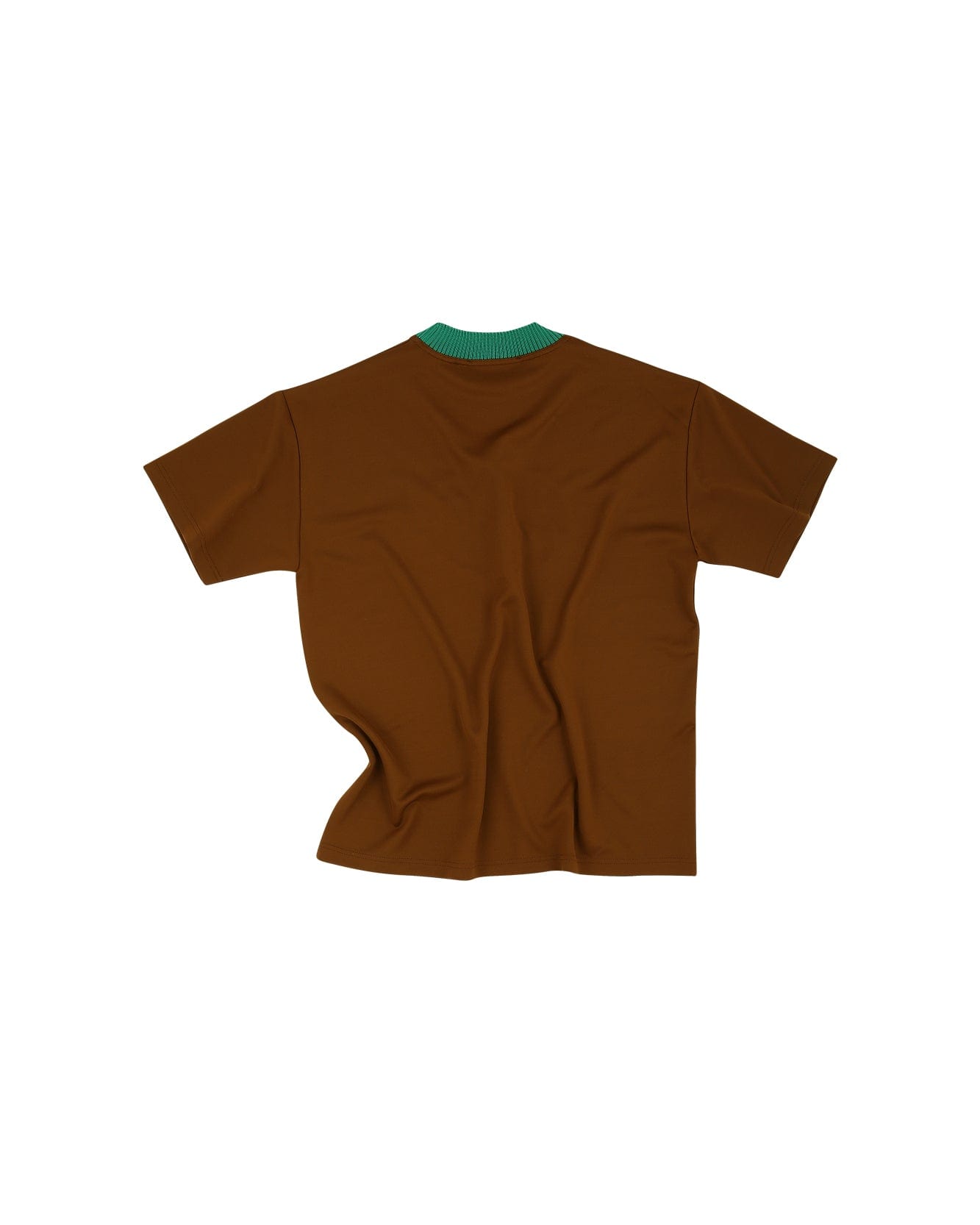 Andersson Bell (WOMEN) (ESSENTIAL) UNISEX LOGO EMBROIDERY PONTE T-SHIRTS atb902u(BROWN)