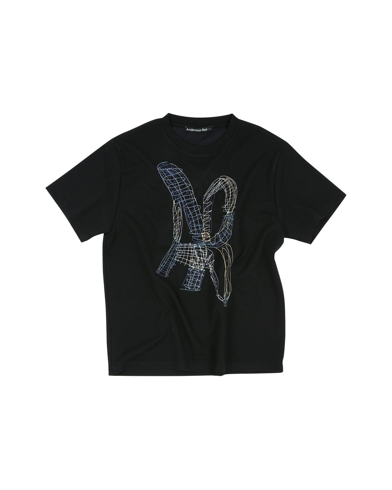 Andersson Bell (WOMEN) (ESSENTIAL) UNISEX NEW AB LOGO EMBROIDERY T-SHIRTS atb903u(BLACK)