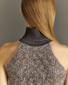 Andersson Bell (WOMEN) FLUFFY SLEEVELESS KNIT TOP atb983w(BROWN)