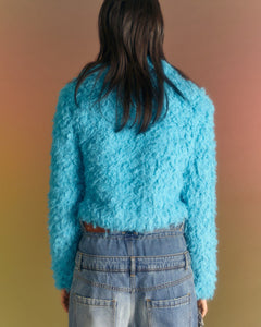 Andersson Bell (WOMEN) GOLDIE FAUX FUR CARDIGAN atb981w(BLUE)