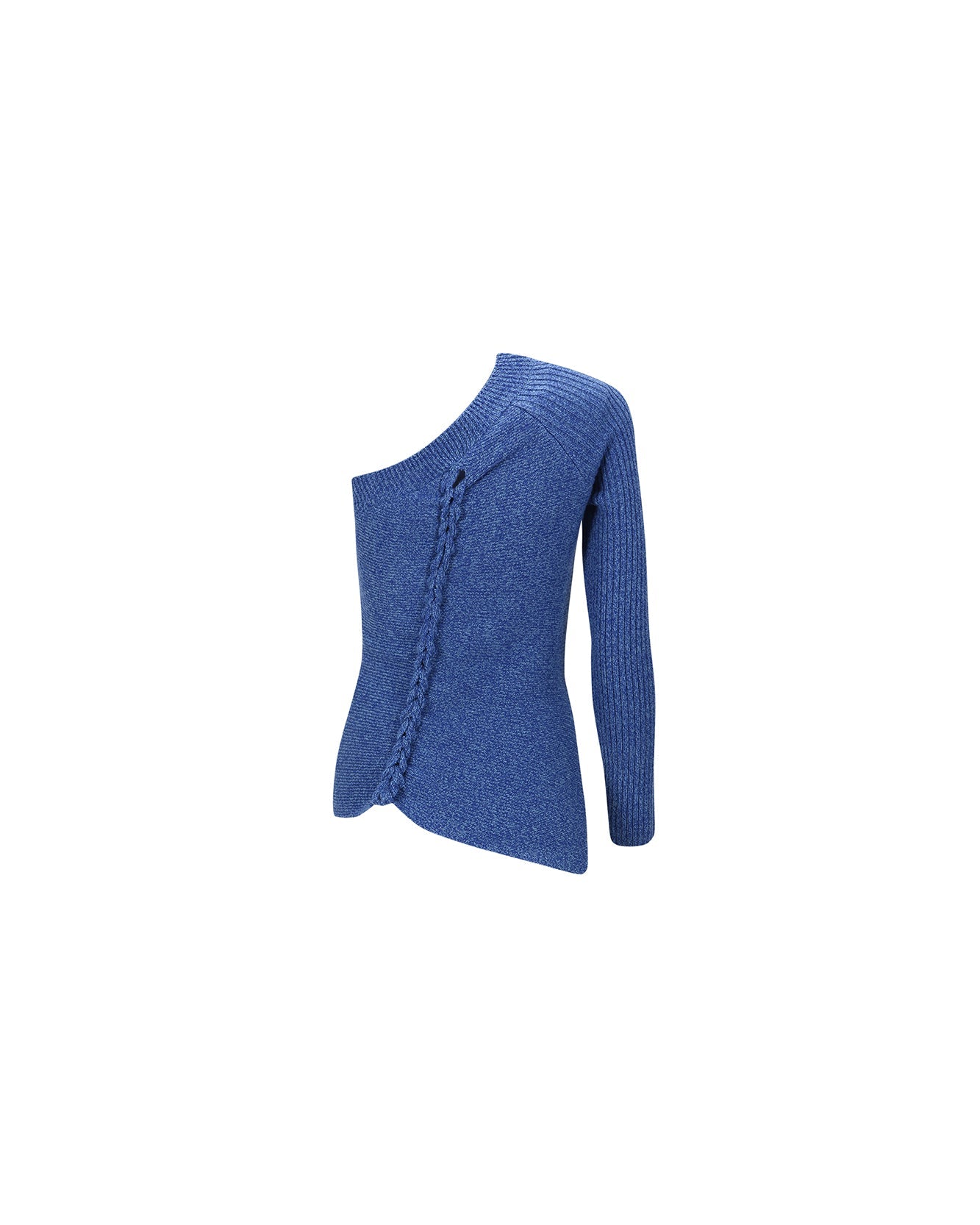 Andersson Bell (WOMEN) HAND TWIST ASYMMETRIC KNIT TOP atb985w(MELANGE BLUE)