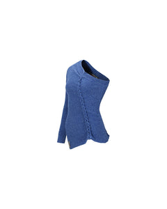 Andersson Bell (WOMEN) HAND TWIST ASYMMETRIC KNIT TOP atb985w(MELANGE BLUE)