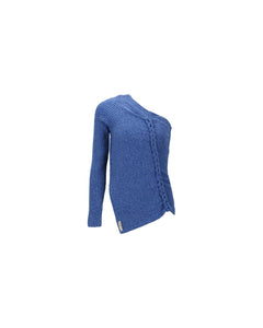 Andersson Bell (WOMEN) HAND TWIST ASYMMETRIC KNIT TOP atb985w(MELANGE BLUE)