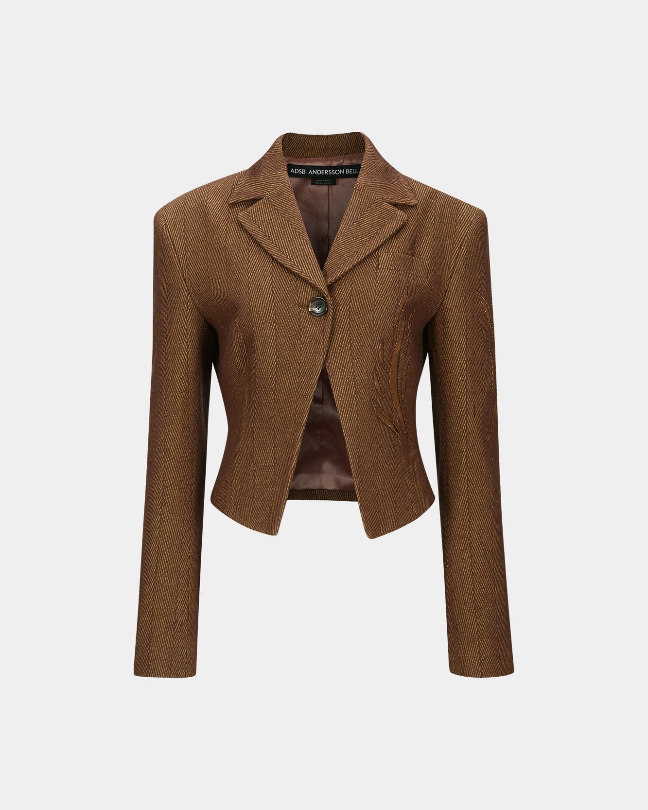 Andersson Bell (WOMEN) HANNAH LASER-CUT CROPPED JACKET awa602w(BROWN)