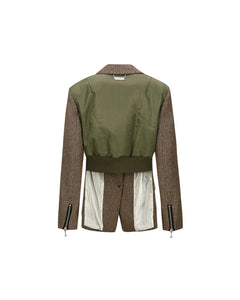 Andersson Bell (WOMEN) HARUKO HERRINGBONE MA-1 JACKET awa612w(GREY)