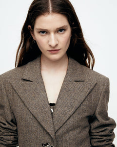 Andersson Bell (WOMEN) HARUKO HERRINGBONE MA-1 JACKET awa612w(GREY)