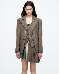 Andersson Bell (WOMEN) HARUKO HERRINGBONE MA-1 JACKET awa612w(GREY)
