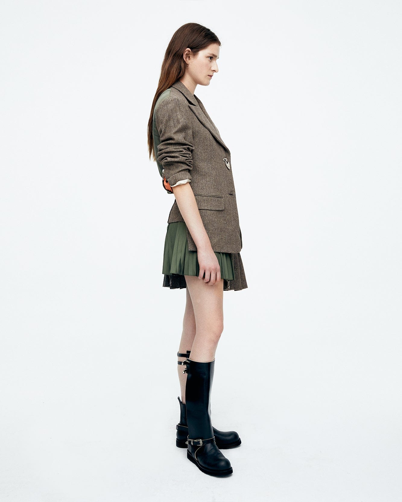 Andersson Bell (WOMEN) HARUKO HERRINGBONE MA-1 JACKET awa612w(GREY)