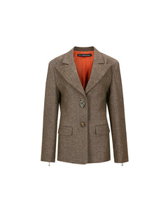 Andersson Bell (WOMEN) HARUKO HERRINGBONE MA-1 JACKET awa612w(GREY)