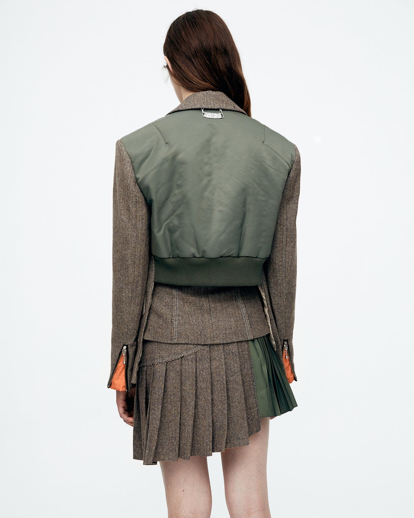 Andersson Bell (WOMEN) HARUKO HERRINGBONE MA-1 JACKET awa612w(GREY)