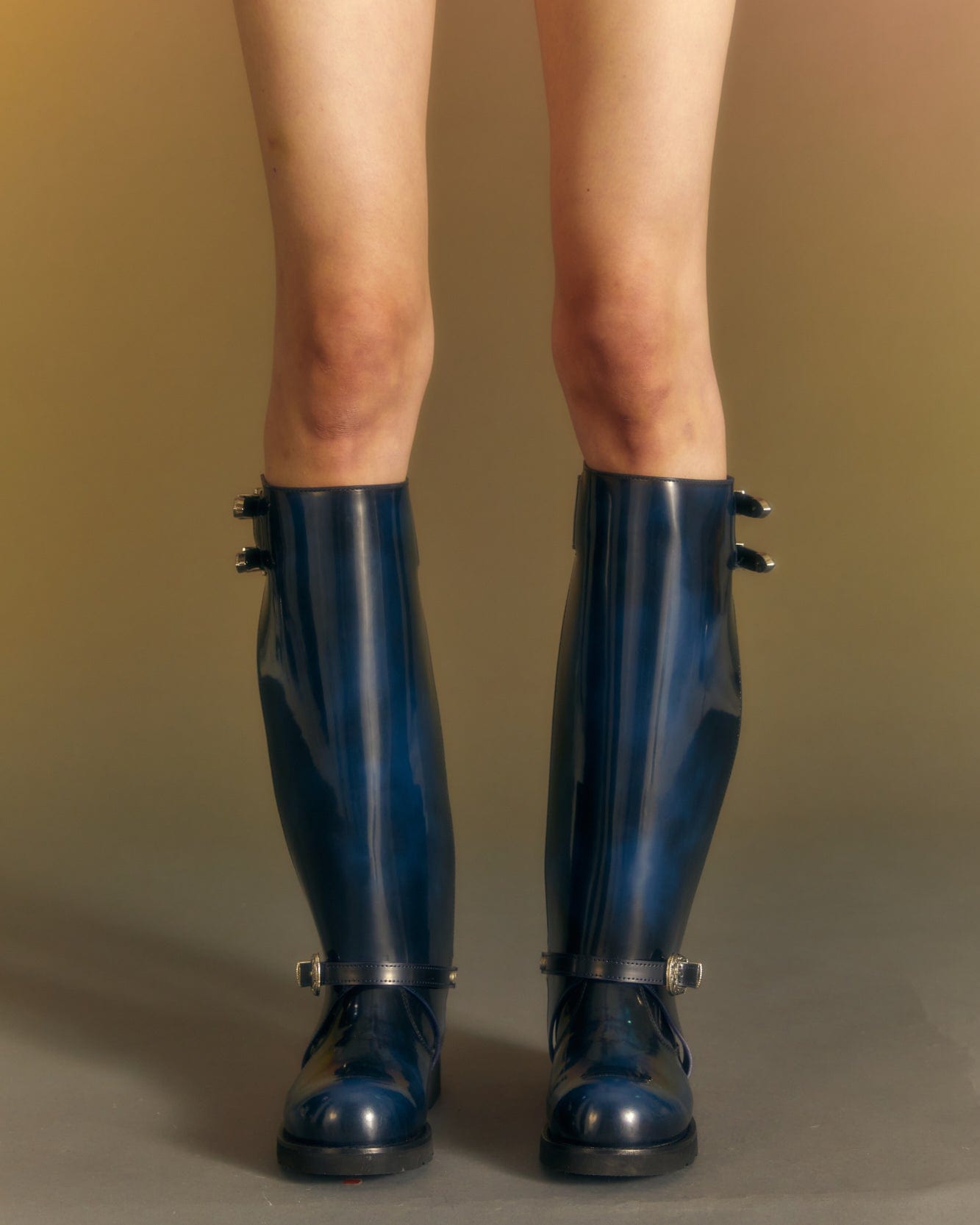 Andersson Bell (Women) HEATHER CUT-OUT LONG BOOTS aaa343w(BLUE BLACK)