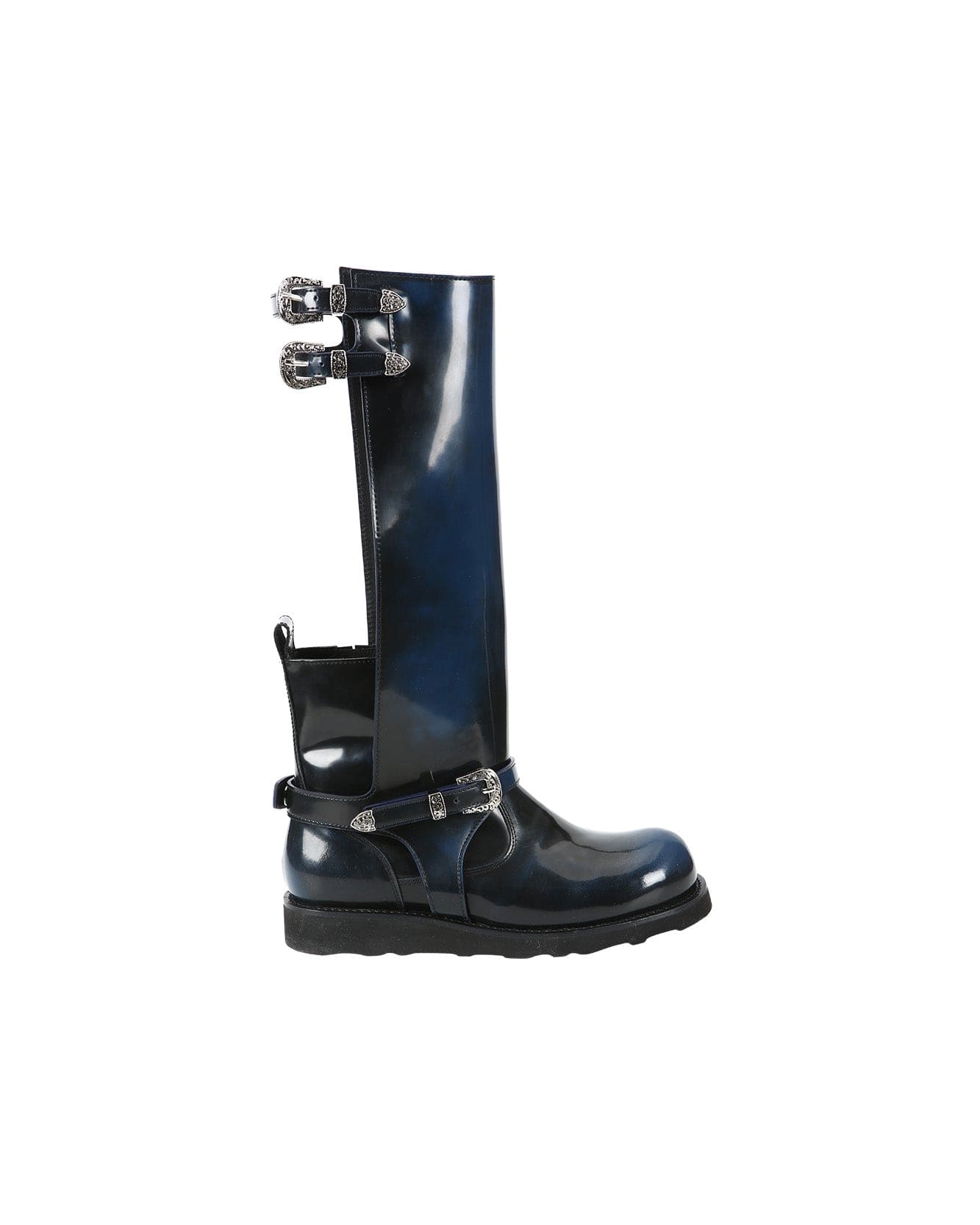 Andersson Bell (Women) HEATHER CUT-OUT LONG BOOTS aaa343w(BLUE BLACK)