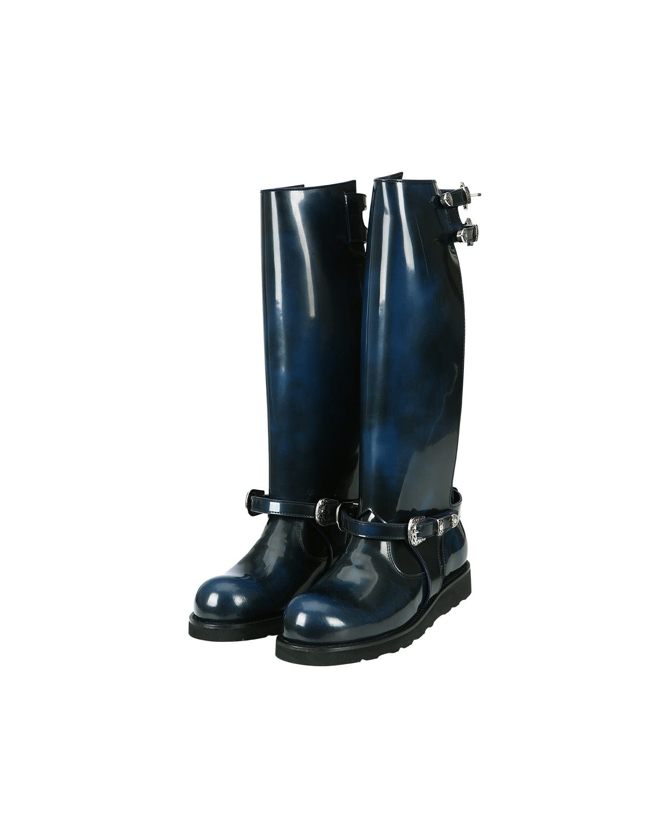 Andersson Bell (Women) HEATHER CUT-OUT LONG BOOTS aaa343w(BLUE BLACK)
