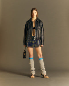 Andersson Bell (WOMEN) KIKI BROKEN ARGYLE DENIM SKIRT apa669w(BLUE)