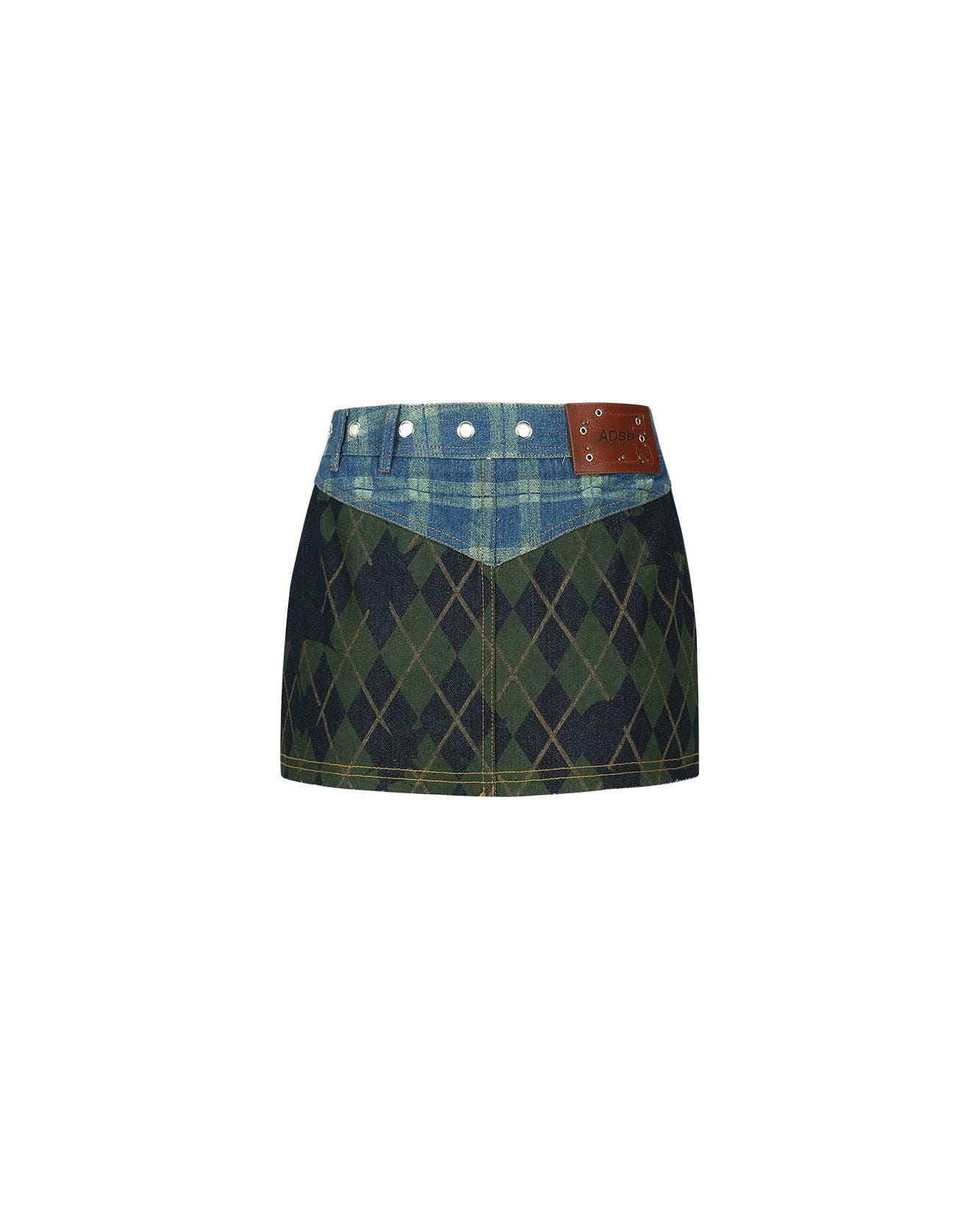 Andersson Bell (WOMEN) KIKI BROKEN ARGYLE DENIM SKIRT apa669w(BLUE)