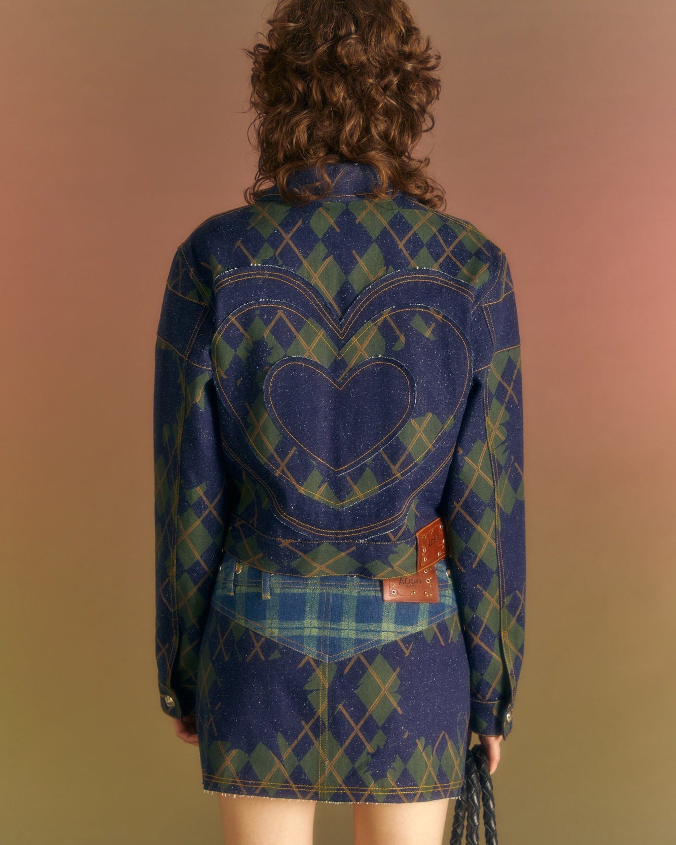 Andersson Bell (WOMEN) KIKI HEART BACK DENIM JACKET awa542w(BLUE)