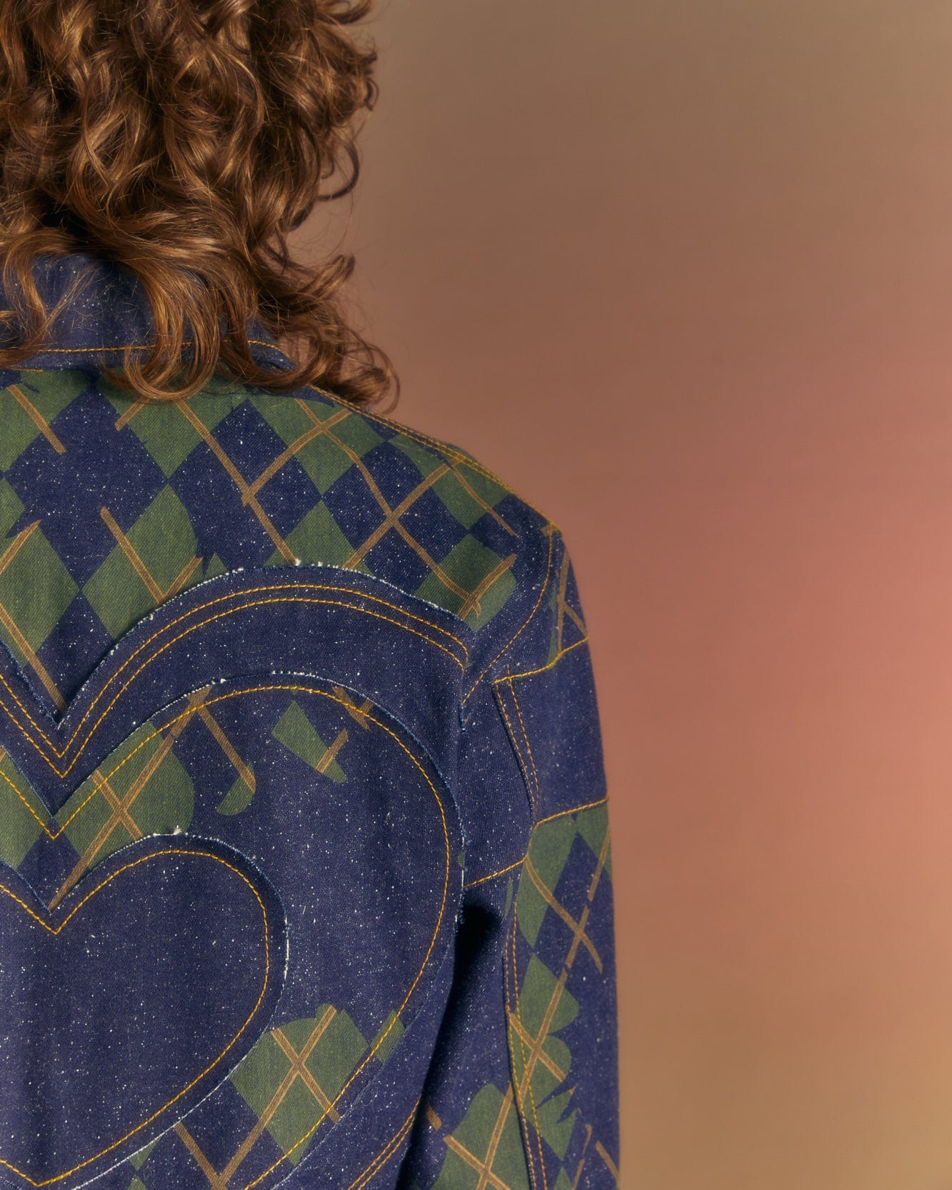 Andersson Bell (WOMEN) KIKI HEART BACK DENIM JACKET awa542w(BLUE)