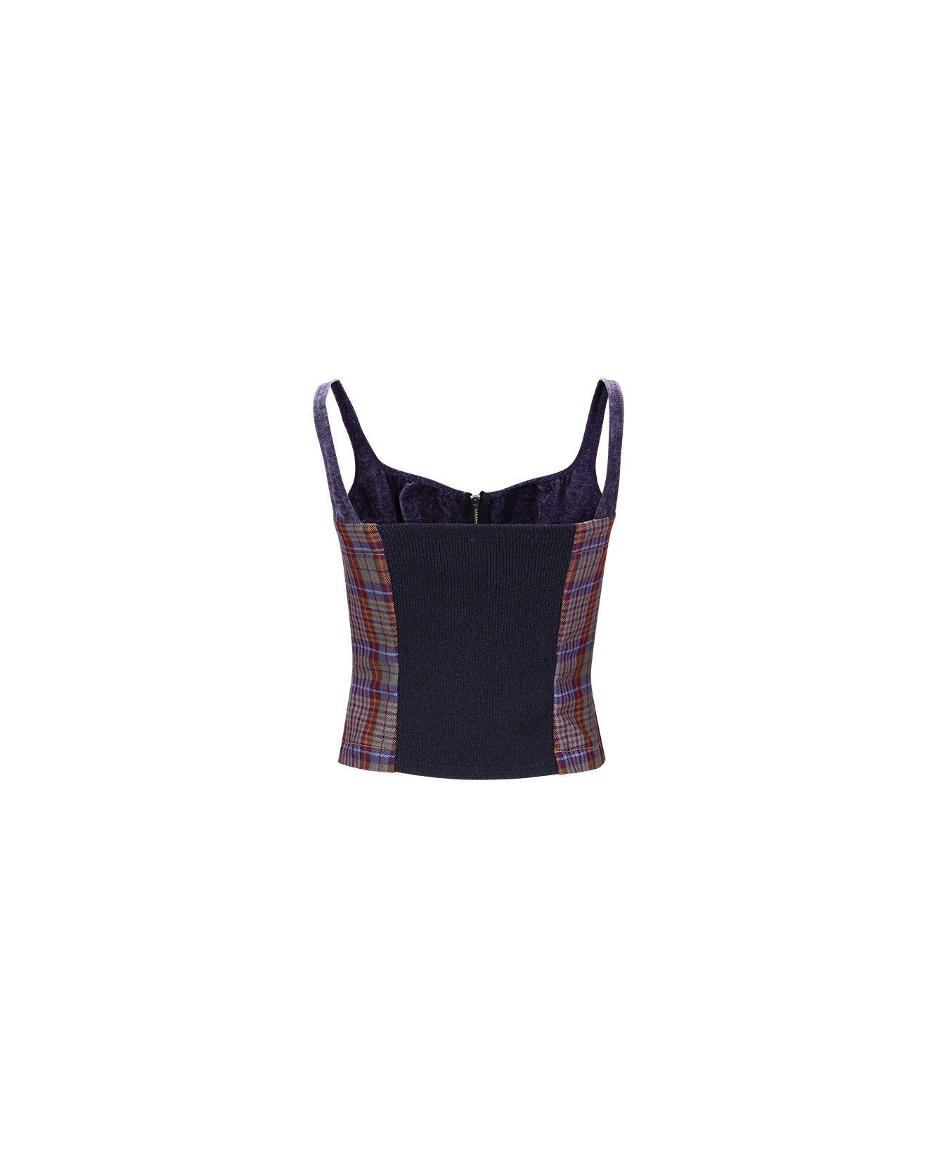 Andersson Bell (WOMEN) KIRA LACE CHECK ZIP-UP TOP atb995w(PURPLE)