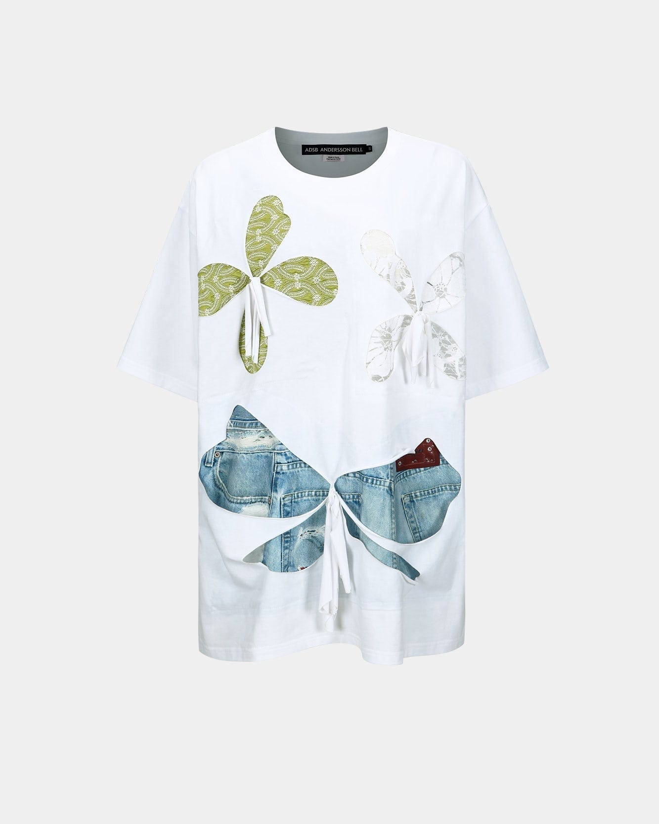 Andersson Bell (WOMEN) KYRA BLOOMING FABRIC FLOWERS T-SHIRT atb1116w(WHITE)