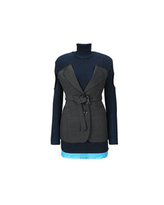 Andersson Bell (WOMEN) LERA TAILORED COMBO KNIT DRESS atb987w(CHARCOAL)
