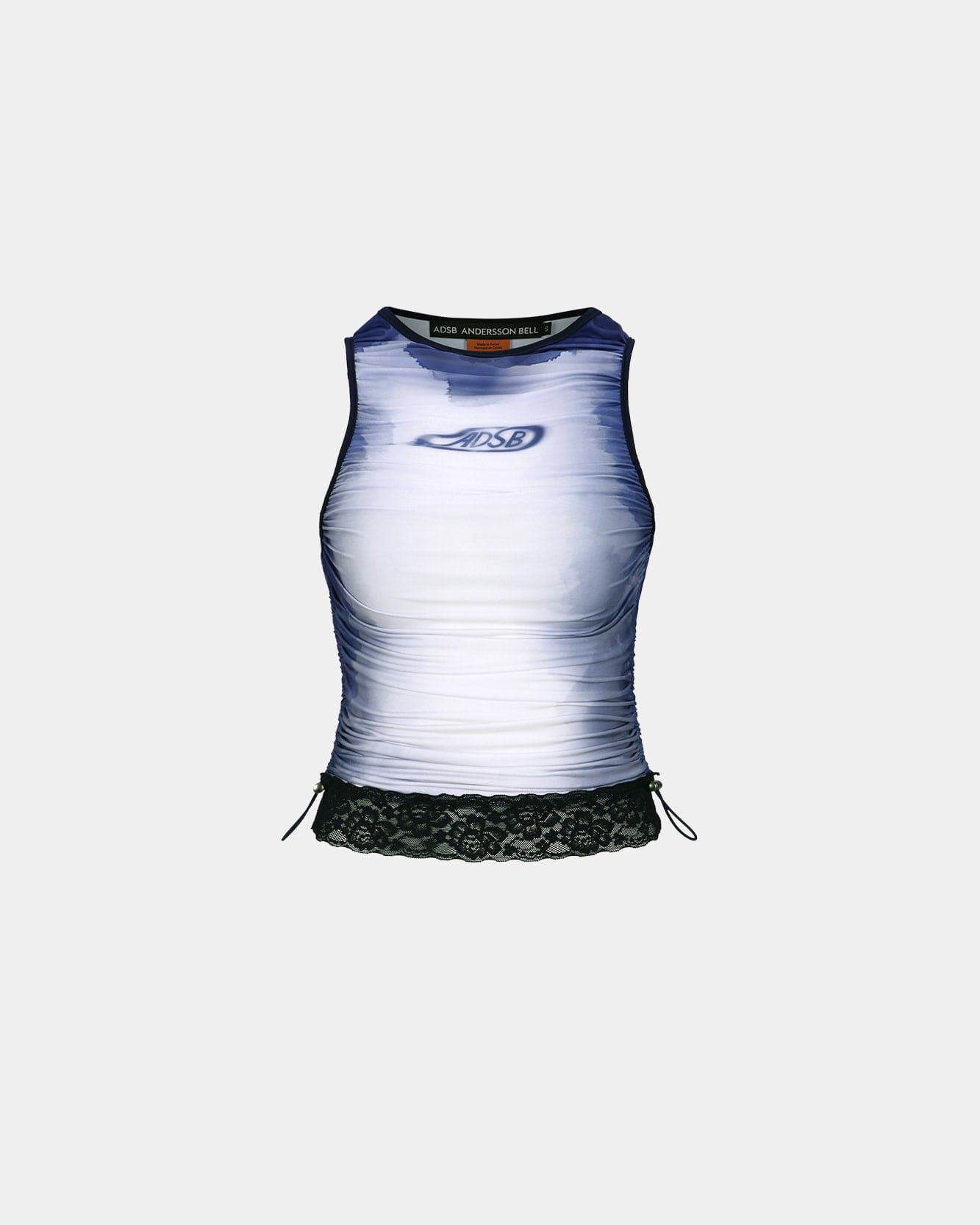 WOMEN) LISA WATERCOLOUR SPRAYED LOGO SHIRRING TOP atb1118w