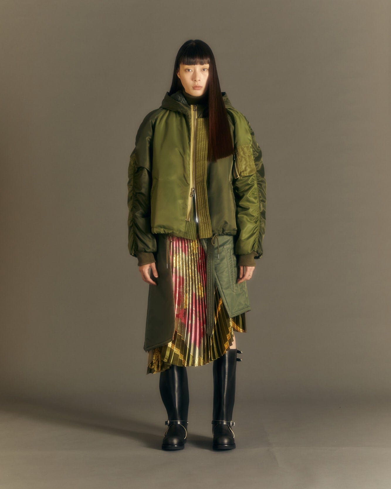 Andersson Bell (WOMEN) MA-1 SCARF SKIRT apa666w(KHAKI)
