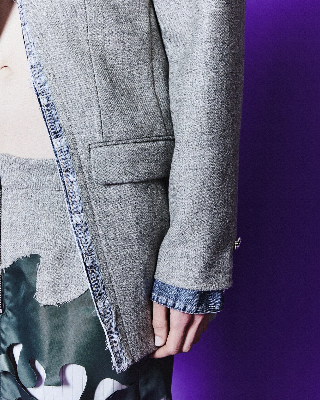 Andersson Bell (WOMEN) MAGGIE RAW-CUT WOOL JACKET awa609w(GREY)