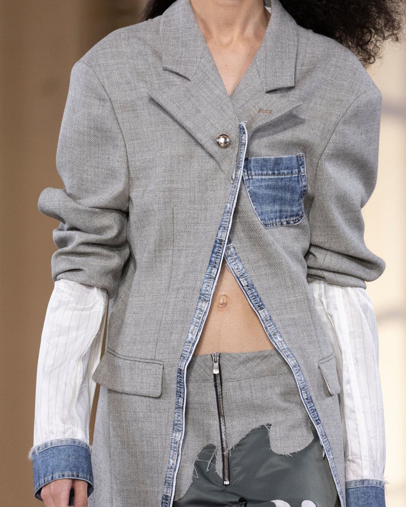 Andersson Bell (WOMEN) MAGGIE RAW-CUT WOOL JACKET awa609w(GREY)