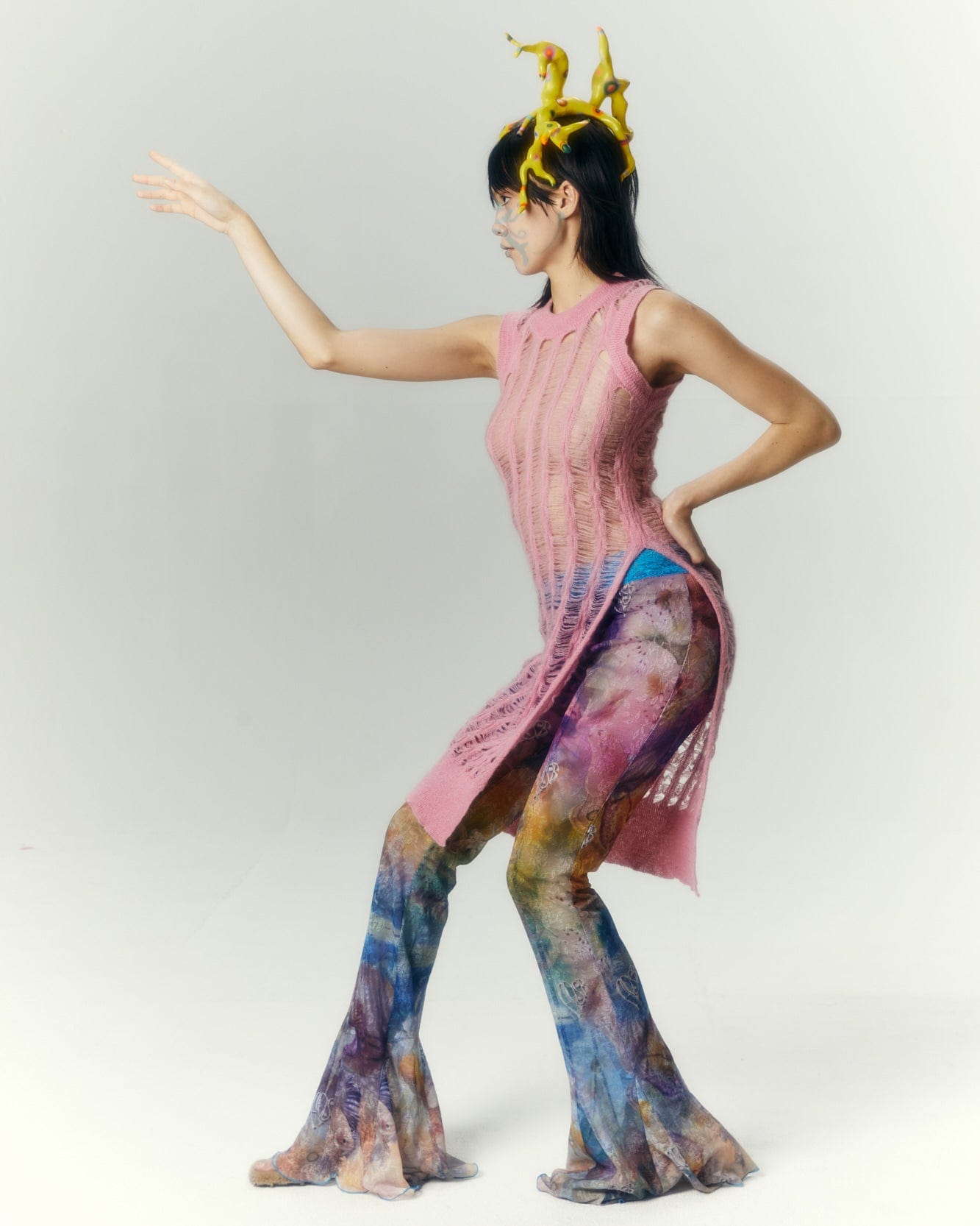 Andersson Bell (WOMEN) MEADOW MOHAIR SLIT TOP atb990w(MELLOW PINK)_2