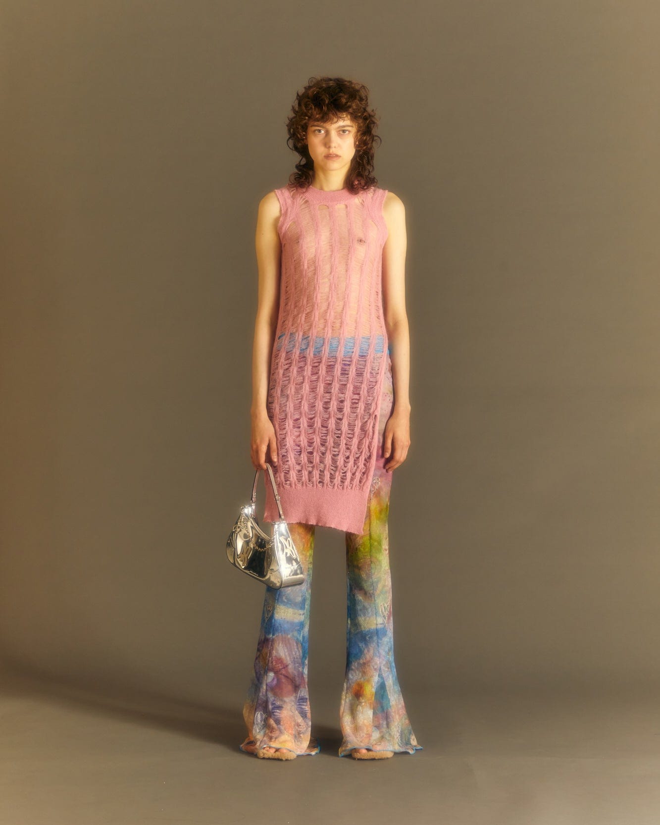 Andersson Bell (WOMEN) MEADOW MOHAIR SLIT TOP atb990w(MELLOW PINK)_2