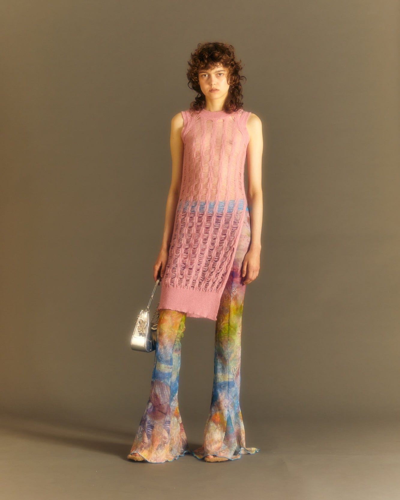 Andersson Bell (WOMEN) MEADOW MOHAIR SLIT TOP atb990w(MELLOW PINK)_2