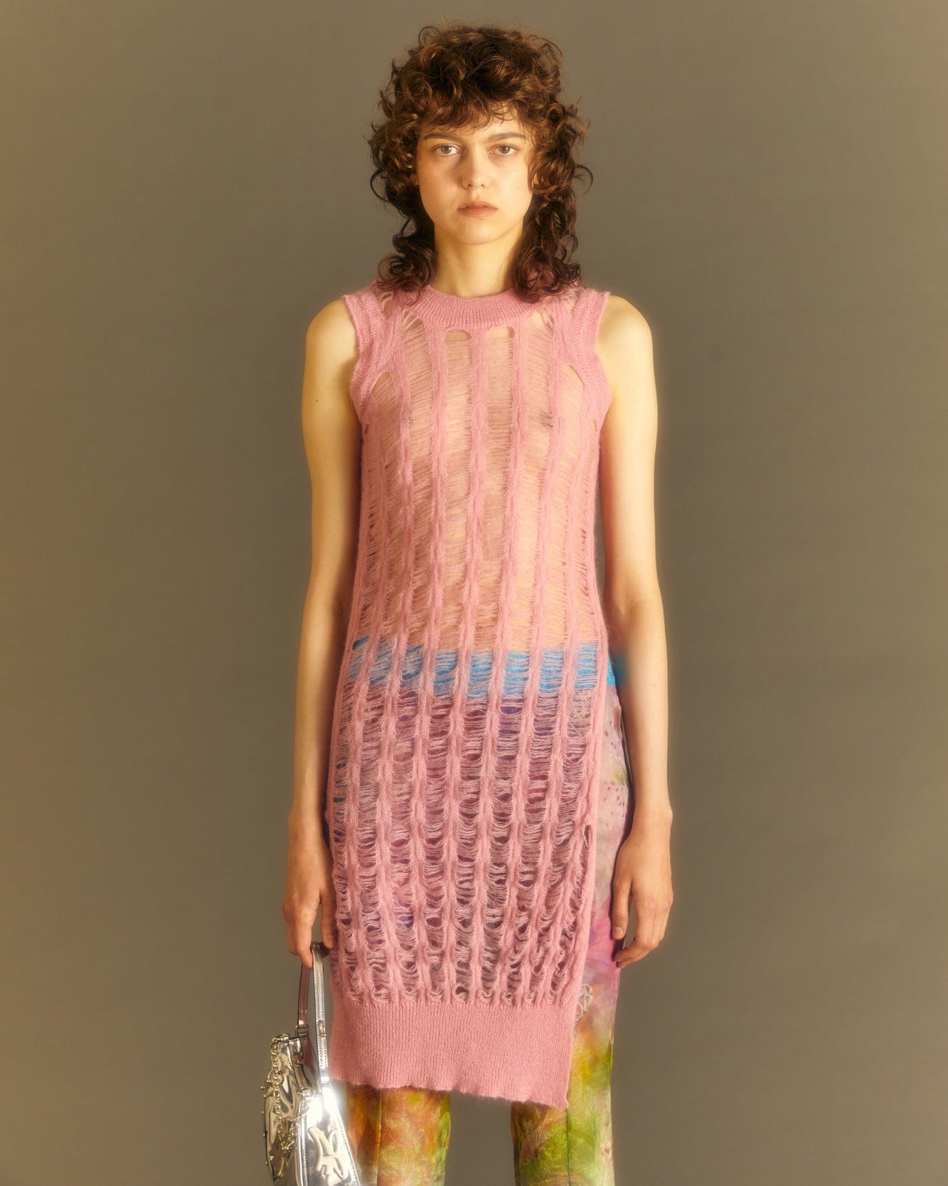 Andersson Bell (WOMEN) MEADOW MOHAIR SLIT TOP atb990w(MELLOW PINK)_2