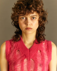 Andersson Bell (WOMEN) MEADOW MOHAIR VEST atb989w(FUCHSIA PINK)