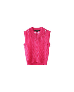 Andersson Bell (WOMEN) MEADOW MOHAIR VEST atb989w(FUCHSIA PINK)