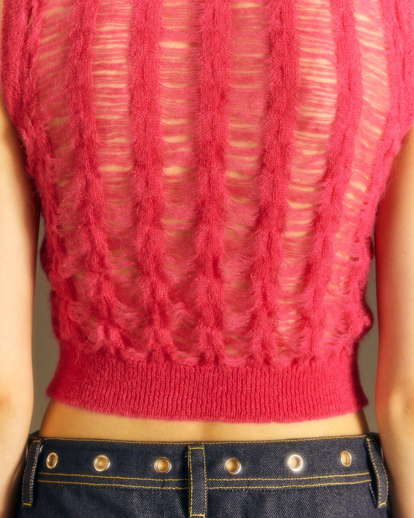 Andersson Bell (WOMEN) MEADOW MOHAIR VEST atb989w(FUCHSIA PINK)