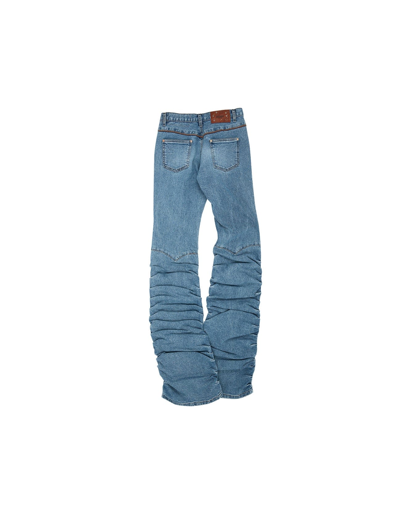 Andersson Bell (WOMEN) NEW MARTINA WESTERN BOOTS WRINKLE JEANS apa667w(WASHED BLUE)