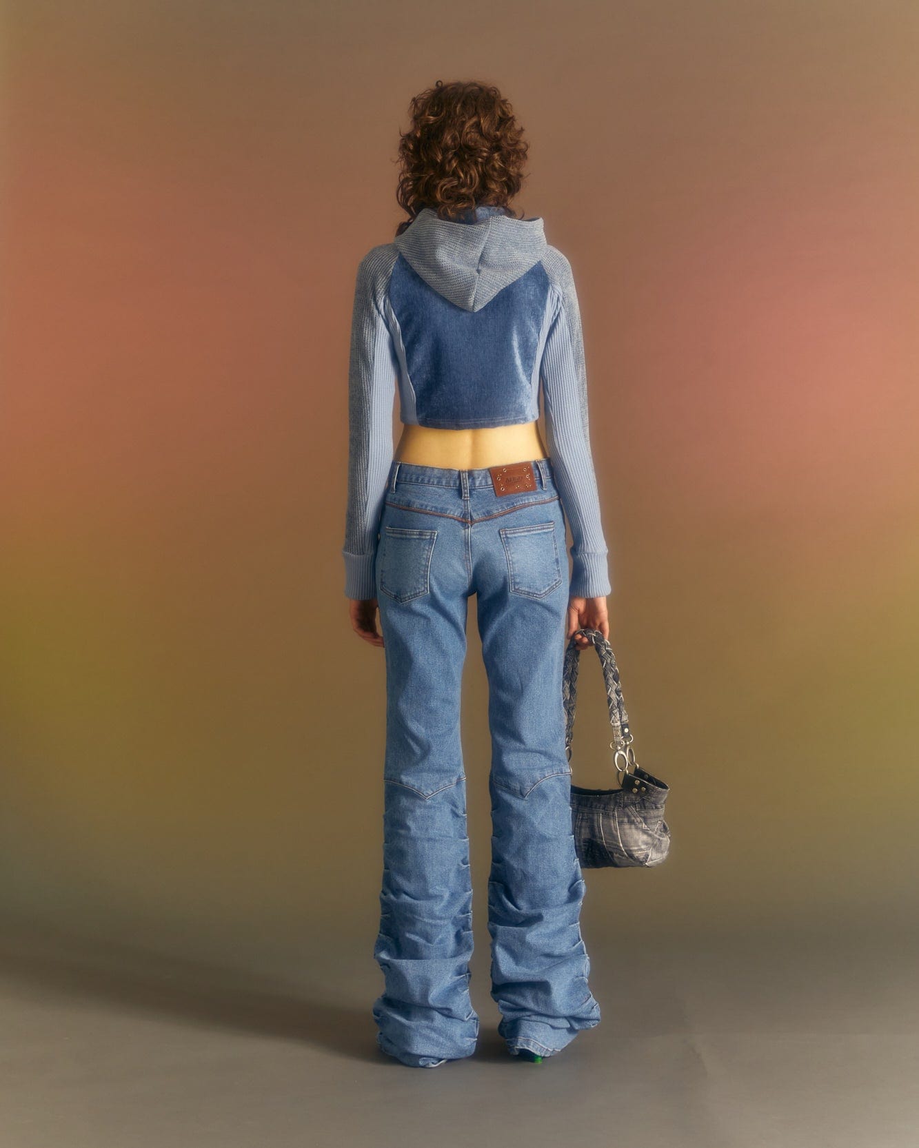 Andersson Bell (WOMEN) NEW MARTINA WESTERN BOOTS WRINKLE JEANS apa667w(WASHED BLUE)