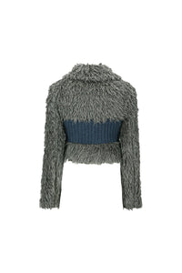 Andersson Bell (WOMEN) NEW OLGA HAIRY KNIT ZIP-UP JACKET awa537w(GREY)