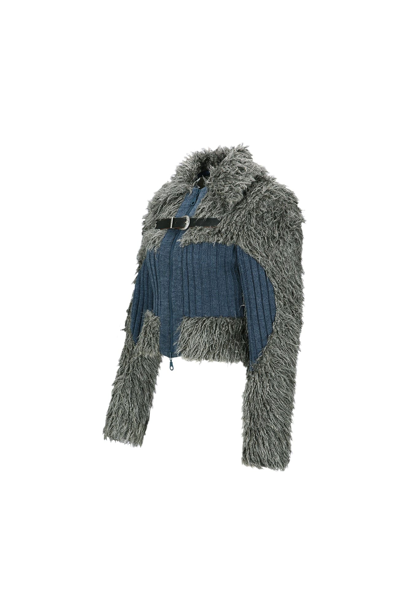 Andersson Bell (WOMEN) NEW OLGA HAIRY KNIT ZIP-UP JACKET awa537w(GREY)
