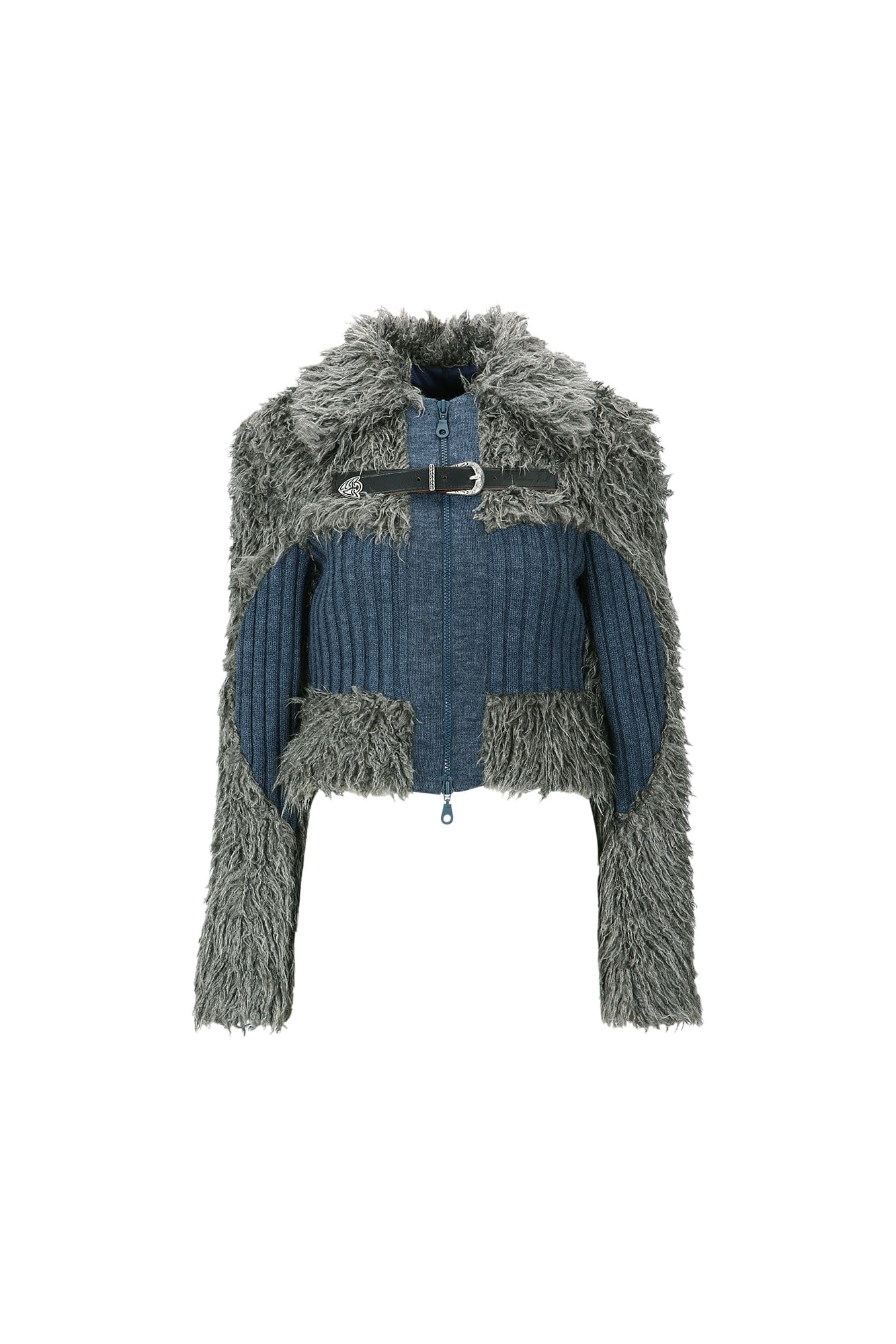 Andersson Bell (WOMEN) NEW OLGA HAIRY KNIT ZIP-UP JACKET awa537w(GREY)