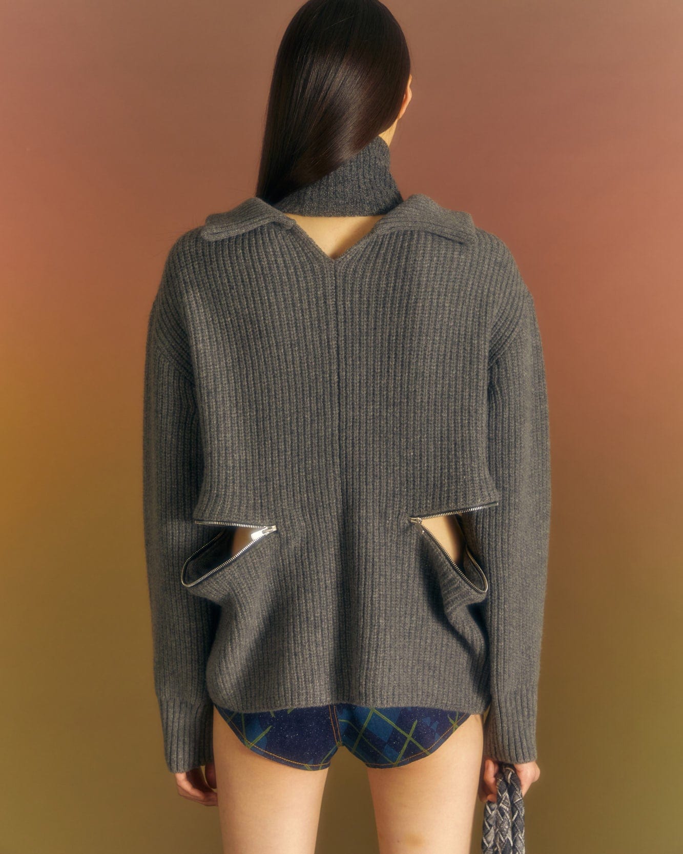 Andersson Bell (WOMEN) QUATTRO ZIP-UP SWEATER atb992w(GREY)