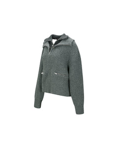 Andersson Bell (WOMEN) QUATTRO ZIP-UP SWEATER atb992w(GREY)