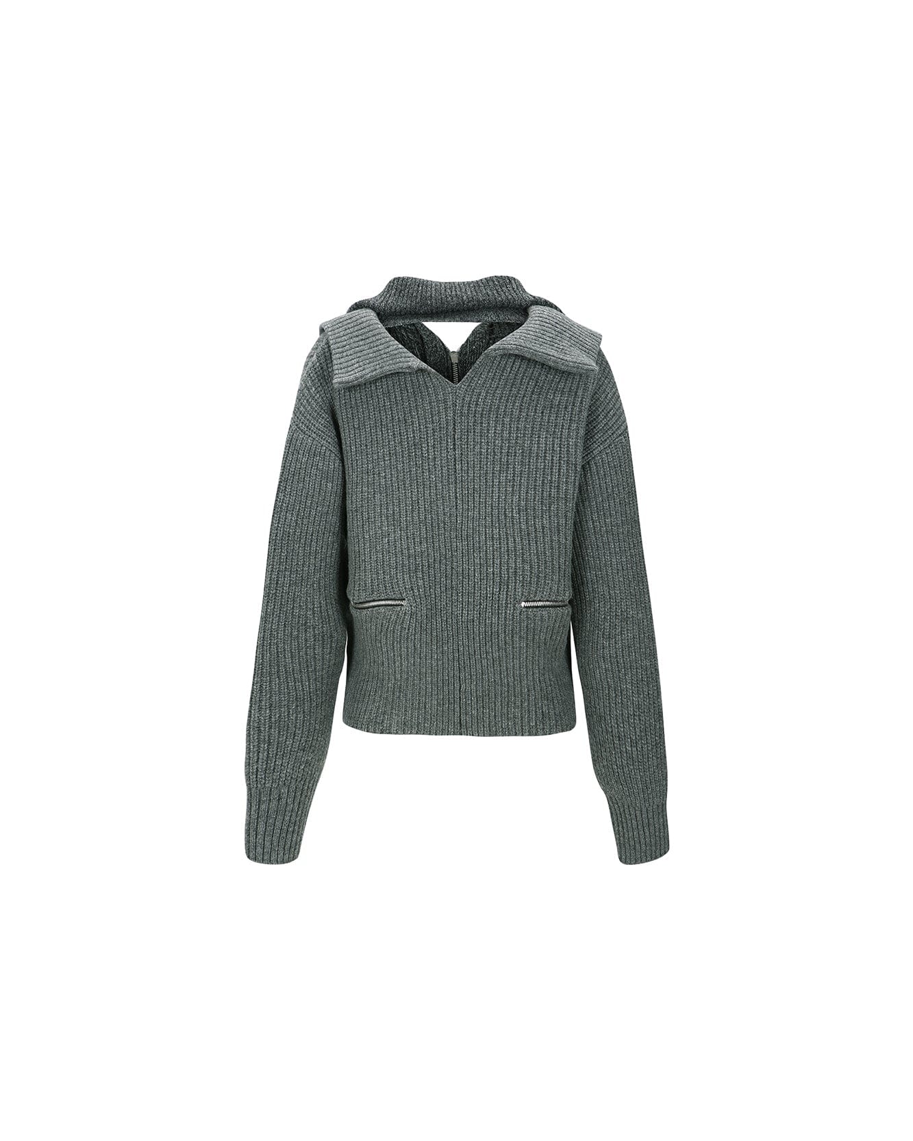 Andersson Bell (WOMEN) QUATTRO ZIP-UP SWEATER atb992w(GREY)
